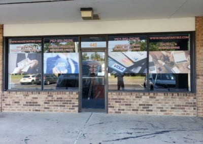 Window film graphics for businesses - Jamer River Signs