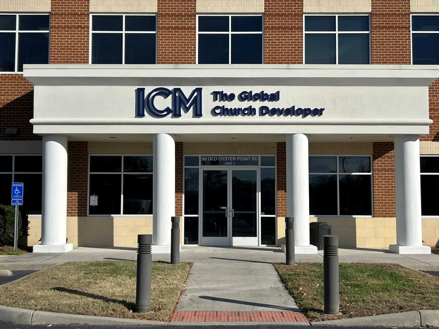 Custom building sign fabricated and installed by James River Signs