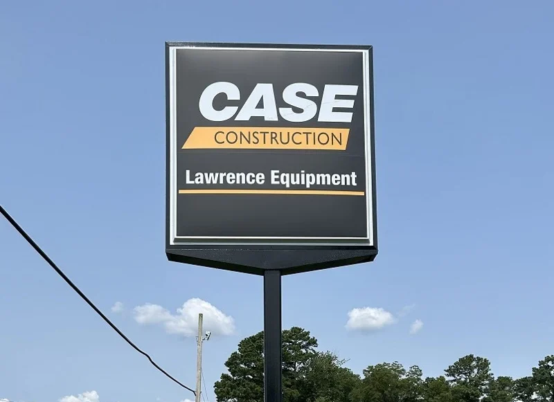 Tall pylon sign fabricated and installed by James River Signs