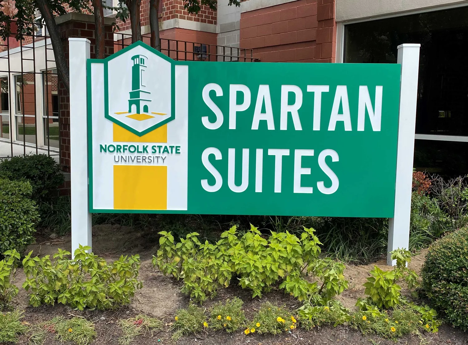 Post and panel directional signage by James River Signs
